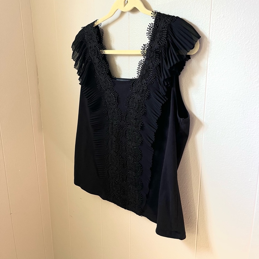 Black Tank with Lace Detail
